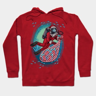 Christmas Scuba Diver Santa Claus Hoodie